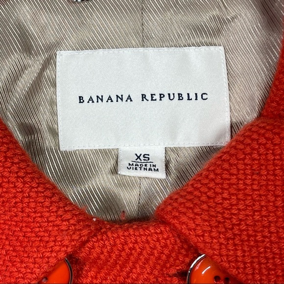 ❄️ Banana Republic Womens Orange Knit Double Breasted Pea Coat Jacket Size XS - Picture 4 of 11